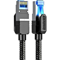 Genuinexer Premium Cat 8 Ethernet Cable Up To 40Gbps 2000Mhz | Copper Core + F/Ftp Braided High Speed Rj45 Lan Cable | Network Cable For Laptop, Pc, Tv, Modem, Router, Cctv & Gaming | 1 Meter