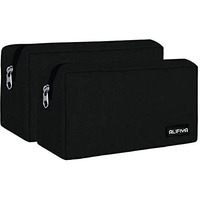 Alifiya Polyester Gadget Charger Pouch/Travel Organizer Pouch For Cables/Hard Disk/Charger (Black - Pack Of 2)