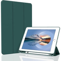 Proelite Cover For Apple Ipad Air 3 10.5 Inch Case Cover, Smart Flip Case Cover For Apple Ipad Air 3/Pro 10.5" With Pencil Holder And Flexible Back, Dark Green