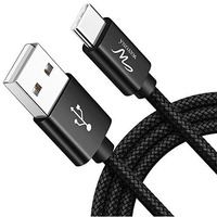 Wayona 65W/3A Fast Charging 2M/6Ft Long Braided Type C Cable, 480Mbps Data Sync, Qc3.0 Compatible For Samsung Galaxy M34 M14 F15 S23 S24 M15 Iphone 15 & Many Other Type C Devices (2M, Black)