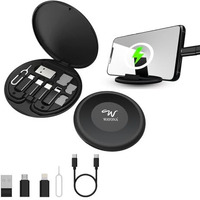 Wayona All In One 60W Usb C To C Fast Charging Travel Cable Set Type C,Lightening And Micro Usb Port Inbuilt Mobile Stand Compatible With Iphone,Ipad,Samsung,Oneplus,Mi,Oppo,Vivo,Iqoo (All In 1,Black)