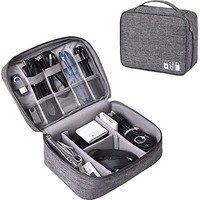 Seagull Flight Of Fashion Nylon 2 Layer Gadget Organizer Case,Electronic Accessories Bag,Tech Organizer Pouch For Hard Disk,Pen Drive For Home&Travel-24 X 18 X 10 Cm-Grey-Model 1