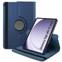 Tgk Rotating Cover For Samsung Galaxy Tab A9 Plus 11 Inch 360 Degree Leather Flip Case (Dark Blue)