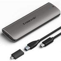 Lemorele M.2 Nvme Ssd Enclosure Adapter, Tool-Free Usb C 3.2 Gen2 (10Gbps) Nvme M.2 Pcie External Hard Drive Case Adapter For (M-Key & M+B Key) Nvme Ssd (2230/2242 /2260/2280)