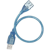 100Fit 30Cm Premium Usb Extender Cable Male To Female Usb A Male To Usb A Female 2.0 Data Transfer And Charging Adapter For Tv, Pc, Laptop, Playstation, Xbox, Flash Drive,Etc (Transparent Blue)
