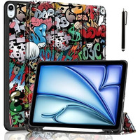 Proelite Case Cover For Ipad Air 11 Inch M3/M2 2025/2024, Air 5Th/4Th Gen 10.9 Inch, Smart Flip Case For Ipad Air 11/ Air 5Th/4Th Gen With Pencil Holder [Auto Sleep/Wake] With Stylus Pen - Hippy
