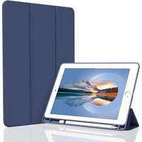 Proelite Cover For Apple Ipad Air 3 10.5 Inch Case Cover, Smart Flip Case Cover For Apple Ipad Air 3/Pro 10.5" With Pencil Holder And Flexible Back, Dark Blue