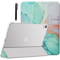 Proelite Cover For Apple Ipad (A16) 11Th/10Th Generation (2025/2022) Cover Case, Transparent Smart Case For Ipad 11Th/10Th Gen 2025/2022 (Supports Auto Sleep Wake) With Stylus Pen, Marble Green