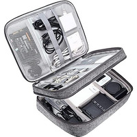 House Of Quirk Electronics Accessories Organizer Bag, Universal Carry Travel Gadget Bag For Cables, Plug And More, Perfect Size Fits For Pad Phone Charger Hard Disk - Grey (Polyester, Pack Of 1)