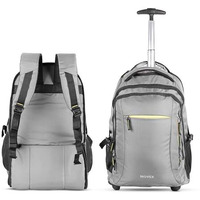 Novex Pacific 35 Litre Water Resistant Laptop Trolley Bags For Travel With 3 Compartments 15.6" Roller Case For Office Travel Grey Bag For Men & Women | 2 Wheels Trolley Backpack Laptop