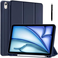 Proelite Case For Ipad Air 11 Inch M3/M2 2025/2024, Ipad Air 5Th/4Th Gen Case 10.9 Inch, Smart Flip Case Cover For Apple Ipad Air With Pencil Holder [Auto Sleep/Wake] With Stylus Pen - Dark Blue