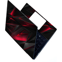 Baeye Full Laptop Skin Stickers Hd Quality Sticker For Laptops Upto 15.6" (Dustproof|Waterproof|Scratchproof|Reusable) - Be Red Stroke Fl3