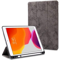 Proelite Smart Pu Flip Case Cover For Apple Ipad 10.2" / 7Th Gen With Pencil Holder, Grey