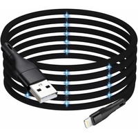 Magnetic Coiled Type A - Lightning Cable Compatible With Iphone, Ipad & Airpods, 65W / 3.1A Magnetic O-Magcable Nylon Braided Magcable Pd Technology, Qc 3.0 Charging - 1.2 Meter , Type A - L , Black