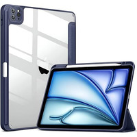 Proelite Case For Ipad Air 11 Inch M3/M2 2025/2024, Ipad Air 10.9 Inch 5Th/4Th Gen & Ipad Pro 11 Inch 4Th/3Rd Gen 2022 Case Cover, Transparent Smart Flip Cover With Pencil Holder, Dark Blue
