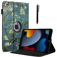 Proelite Cover For Apple Ipad 10.2 Case Cover, 360 Rotatable Smart Flip Case Cover For Apple Ipad 10.2 Inch 9Th/8Th/7Th Generation With Stylus Pen, Flowers