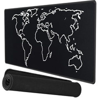 Storite World Map Extra Large 1200X600X5Mm Speed Type Extended Gaming Mouse Pad With Stitched Embroidery Edges, Non-Slip Rubber Base Desk Mat Keyboard Pad For Laptop/Computer Office Pc & Home - Black