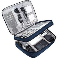 House Of Quirk Electronics Accessories Organizer Bag, Universal Carry Travel Gadget Bag For Cables, Plug And More, Perfect Size Fits For Pad Phone Charger Hard Disk - Dark Blue (Polyester, Pack Of 1)