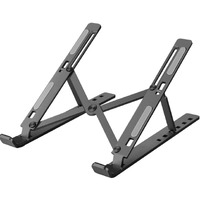 Ednita Laptop Stand For Desk Holder Computer Portable Foldable Adjustable Notebook Stands, Aluminium Metal Macbook Stand, Compatible With 10-15.6 Inch Laptops, Ipad-Grey Black