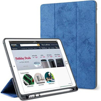 Proelite Smart Pu Flip Case Cover For Apple Ipad 10.2" 9Th Gen (2021) / 8Th Gen / 7Th Gen With Pencil Holder, Dark Blue