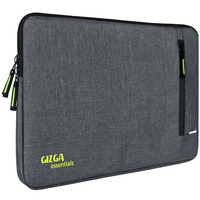 Gizga Essentials 15.6 Inch Laptop Sleeve Case Cover Pouch Bag With Front Pocket| Slim & Water-Resistant Nylon Fabric With Shockproof Foam Padding, Soft Lining & Premium Zipper Closure (Grey)