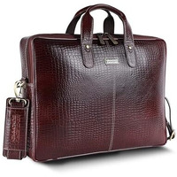 Hammonds Flycatcher Genuine Leather Office Bag For Men - 15.6 Inch Laptop Bag For Men For Professionals, Business Travelers - Adjustable Straps & Multiple Compartments - 1 Year Warranty -