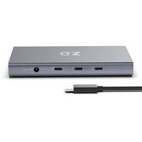 Qz Thunderbolt 4 Hub, Tbt4 Hub, 8K 60Hz, Dual Display, 5 In 1, 40 Gbps, External Power 150W, Certified Thunderbolt 4 Dock For Next Gen Office Work Stations [Aluminum] [Incl Tbt 4 Cable]