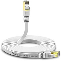 Fedus Cat7 Ethernet Cable, Pure Copper Flat Rj45 Lan Cable Cable 10 Gigabit 600Mhz Patch Network Cable Internet Cable Rj45 Wire Cord To Computer For Gaming, Modem, Router, Lan Adsl (10-Meter.)