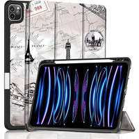 Proelite Smart Case For Ipad Pro 11 Inch 2022/2021 4Th/3Rd Gen [Auto Sleep/Wake Cover] [Pencil Holder] [Soft Flexible Case] Recoil Series - Eiffel