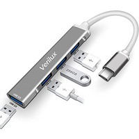Verilux Usb C Hub Multiport Adapter With 4 Usb Ports High Speed 3.0 Usb Hub For Laptop Usb Type C Hub For Macbook Pro Air C-Type Smartphones Usb Extender With Multi Usb Port For Laptop Type-C Devices
