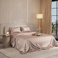 Stoa Paris Satin Bedsheet King Size With 2 Pillow Covers, 300Tc Premium Bedsheets King Size, Home Decor, Ultimate Comfort, 274 Cm X 228 Cm, Date Night -Champagne