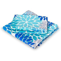 Divine Casa 100% Cotton Bedsheet For Single Bed, 144 Tc Bedsheet Single Size Bed Cotton With 1 Pillow Cover (145 X 223 Cm, Blue, Floral)