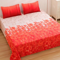Story@Home Bedsheet For King Size Bed | 300Tc | Red | Abstract | 1 Piece Cotton Bedsheet For King Size Bed With 2 Pillow Covers (270 X270Cm) Perfect For Home Decor & Gifting | Cotton Bedsheet