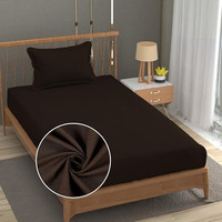 Fresh From Loom Solid Plain Single Size Bedsheet Set - Anti Fade, 240 Tc, 1 Pillow Covers Included (Size- 60X90 Inch | Coffee| Solid)