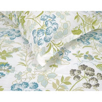 Divine Casa Bedsheet For Single Size Bed 144 Tc Cotton Bedsheet For Single Size Bed With 1 Pillow Cover (145 X 223 Cm) Floral Mint Blue Cotton Bedsheet