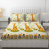 Fresh From Loom King Bedsheet For Double Bed|Microfiber Floral Design Bed Spread|Hypo-Allergenic Bedsheets/Bedcover|Wrinkle Free|Includes 2 Pillow Covers(Size-90X90 Inches|Yellow Color),144 Tc