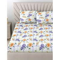 Bombay Dyeing King Size Cotton Bedsheet 164 Thread Count, Soft & Breathable, King Size: 274Cm X 274Cm With 2 Pillow Covers - Fka2414