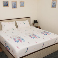 Bhoomi Impex Bedsheet For Queen Bed - Brushed Microfiber Bedding - Flat Bedsheets & Pillowcase - Super Soft Microfiber - Queen_Feather Dreams
