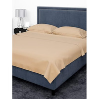 Thevasa Luxury Soft Cotton Feel Solid Bedsheet King Size Premium 1 Flat Sheet (108"X108") And 2 Pillow Covers (18"X28"), Softer Than 500 Tc (British Royal Gold Beige)