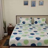 Bhoomi Impex Bed Sheets - Brushed Microfiber Bedding - Flat Bedsheets & Pillowcase - Super Soft Microfiber - Breathable Wrinkle, Fade Resistant & Cooling Sheets - King_Circle Pop
