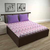 Divine Casa Pure Cotton Double Bed Bedsheet  Soft, Breathable, And Easy Care | Regular King Size 2 Pillow Covers | Bed Size 222 X 254 Cm | Pillow Size 46 X 71 Cm