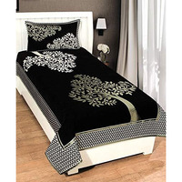 Fresh From Loom Floral Bedsheet Cum Bed Spread For Single Bed 500 Tc Chenille Premium Single Bedsheet Cum Bed Spread With 1 Pillow Cover - 60 X 90 Inch