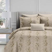 Jaipur Weaves 300 Tc Cotton Bed Sheet For Double Bed With 2 Pillow Covers| Queen Size,90X100 Inches, Soft & Breathable | Premium Cotton Queen Size Bed Sheet | Ideal For Modern Bedrooms|Brown Floral