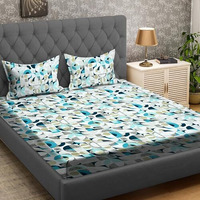 Amazon Brand  Umi Super Soft Brushed Microfiber Cotton Double Bedsheet With 2 Pillow Covers,Bedsheet 90X100(Inches) Pillow Cover 17X27(Cm)