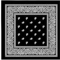 Dikhawa Unisex Cotton Bandana/Head Wrap/Wristband/Face Cover/Handkerchief For Men And Women (Black_50Cm X 50Cm_Pack Of 1)