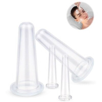 Zibuyu 4 Pcs Facial Cupping Set For Face, Silicone Cupping Cups Massage Set Cupping Therapy Cups Face Lift Cups Vacuum Suction Cup