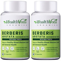 Health Veda Organics Berberis Aristata (98% Berberine) With Milk Thistle 120 Capsules For Men And Women, Support Healthy Blood Glucose Level Support General Health, Help In Detoxification (Packs Of 2)
