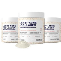 What's Up Wellness Anti-Acne Collagen|Certified Marine Titagen Collagen With Mangosteen & Biotin|Reduces Adult Acne|For Men & Women|Unflavoured|Pack Of 3,Powder,3 Count,25 Servings