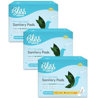 Blissnatural Organic Sanitary Pads For Women (Pack Of 18) Xxl Size Sanitary Napkins For Heavy Flow | 100% Rash Free And Leak Proof Protection Combo Pack Of 3
