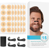 Heattack Breathing Nasal Strip Starter Kit 15 Count - Boost Oxygen Intake, Reduce Snoring, Improve Sleep Quality - Sweat Resistant, Skin Safe Nasal Strips - Extra Strength Snoring Solution